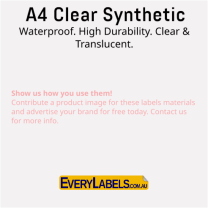 A4 Waterproof Clear labels
