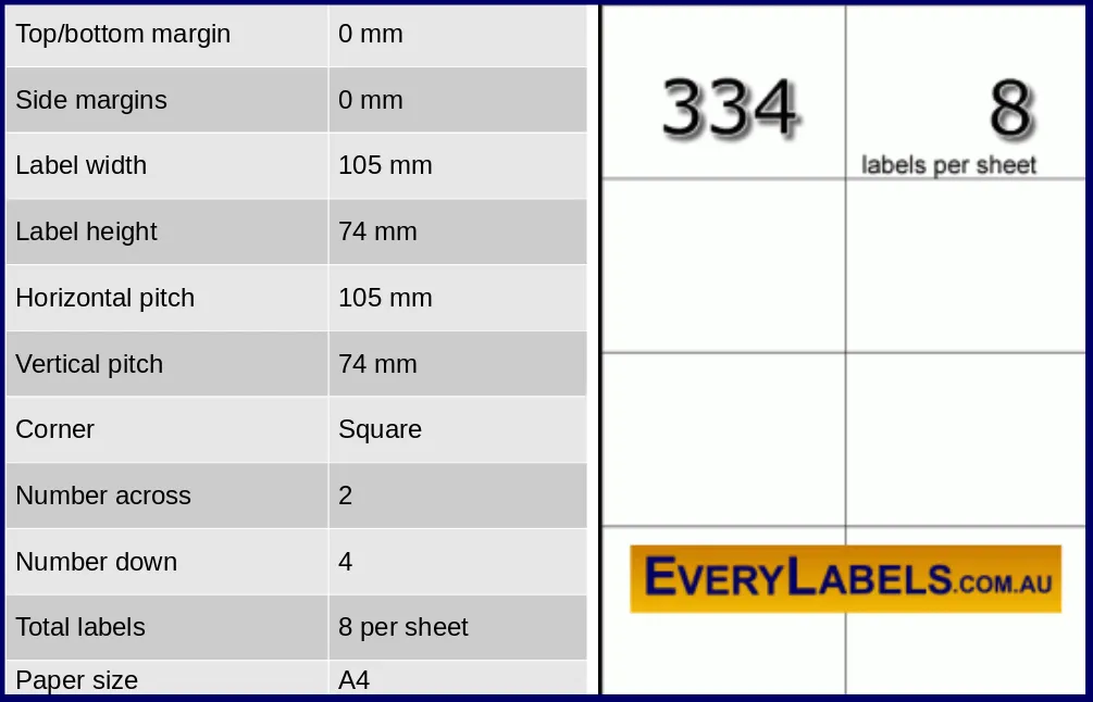 334 rectangle self adhesive blank labels 105 x 74 0 table