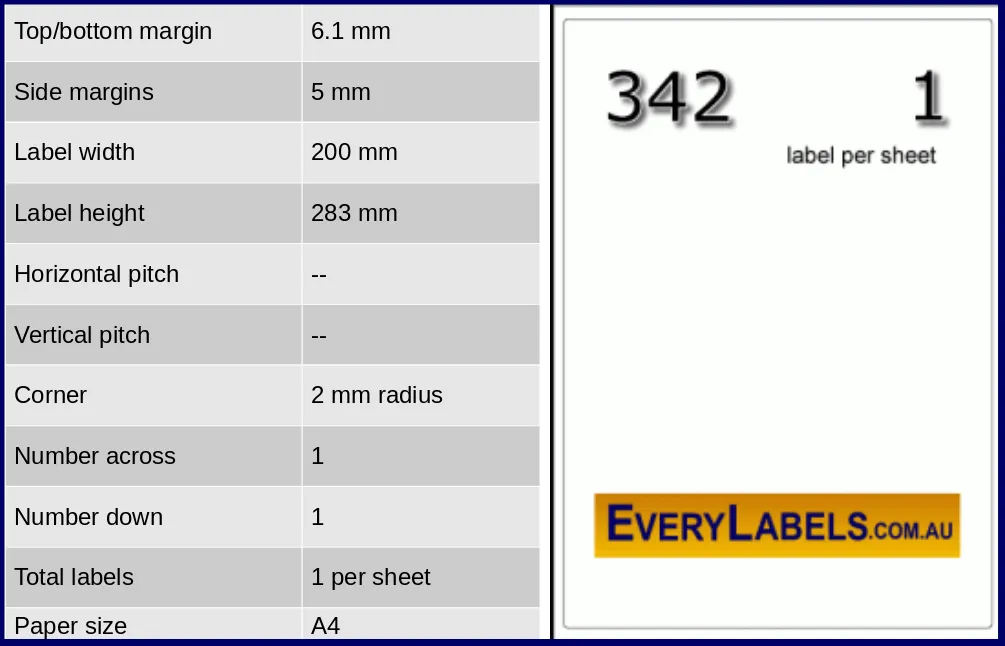 342 rectangle self adhesive blank labels 200 x 283 0 table