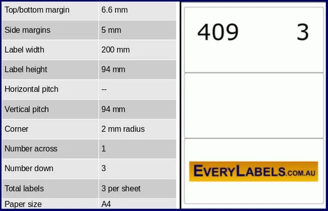 409 rectangle self adhesive blank labels 200 x 94 0 table result