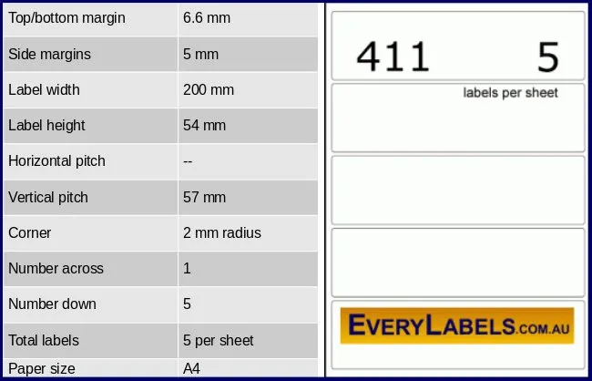 411 rectangle self adhesive blank labels