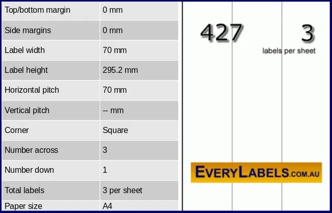 427 rectangle self adhesive blank labels