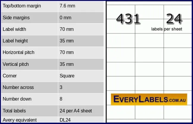 431 rectangle self adhesive blank labels