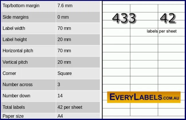 433 rectangle self adhesive blank labels