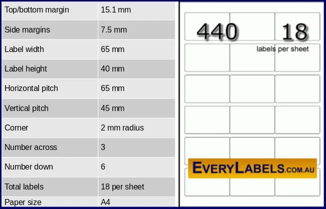 440 rectangle self adhesive blank labels