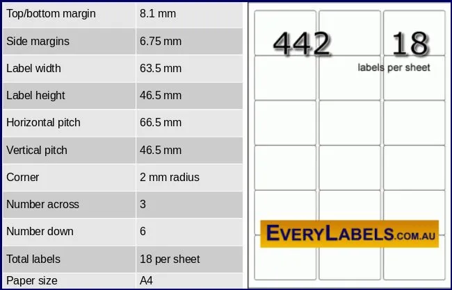 442 rectangle self adhesive blank labels