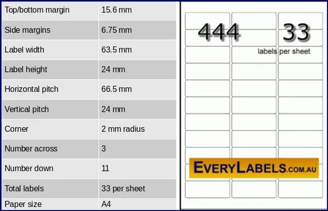 444 rectangle self adhesive blank labels