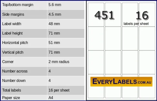 451 rectangle self adhesive blank labels