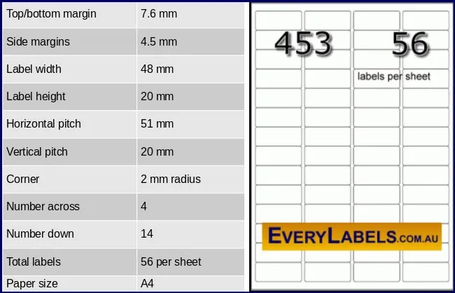 453 rectangle self adhesive blank labels