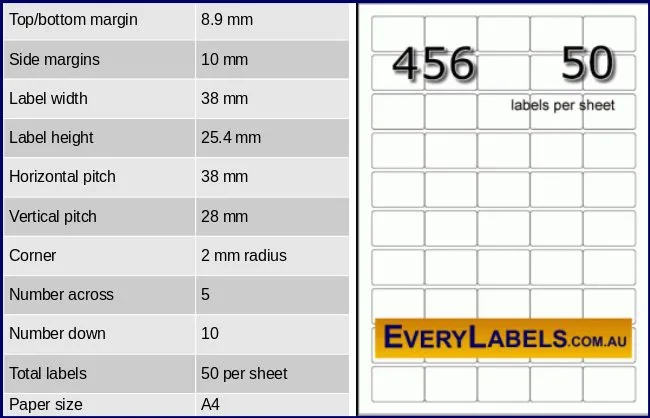 456 rectangle self adhesive blank labels