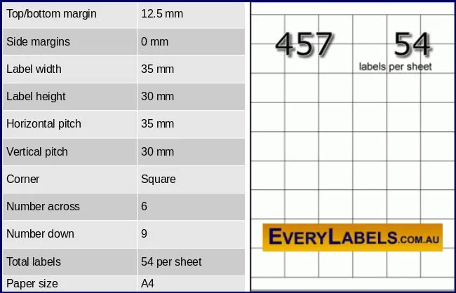 457 rectangle self adhesive blank labels