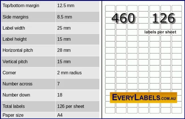 460 rectangle self adhesive blank labels