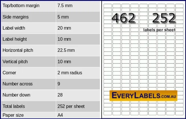 462 rectangle self adhesive blank labels