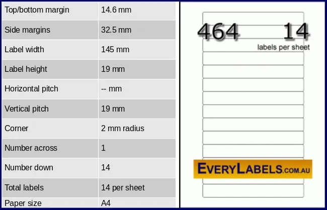 464 rectangle self adhesive blank labels