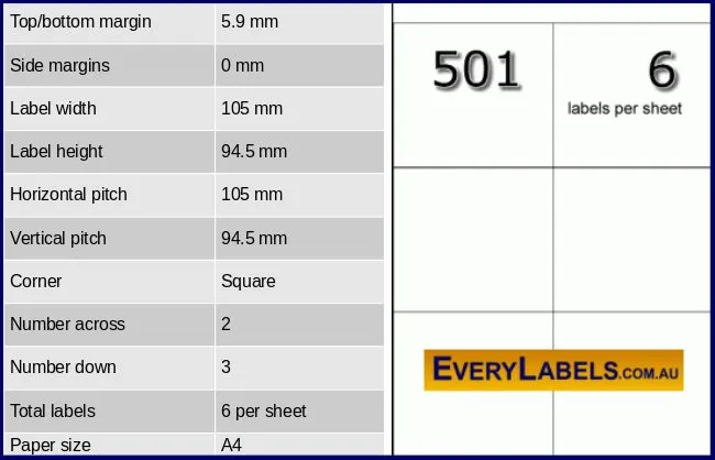 501 rectangle self adhesive blank labels