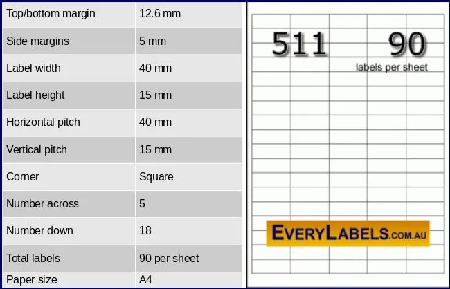 511 rectangle self adhesive blank labels