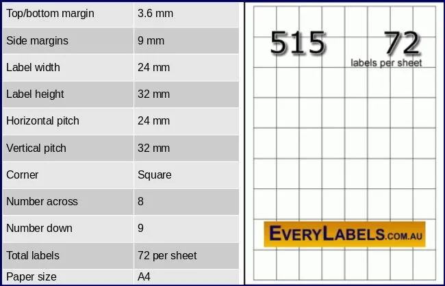 515 rectangle self adhesive blank labels