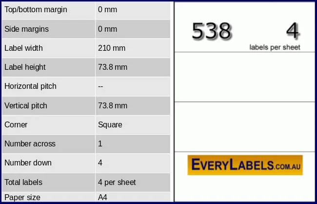 538 rectangle self adhesive blank labels