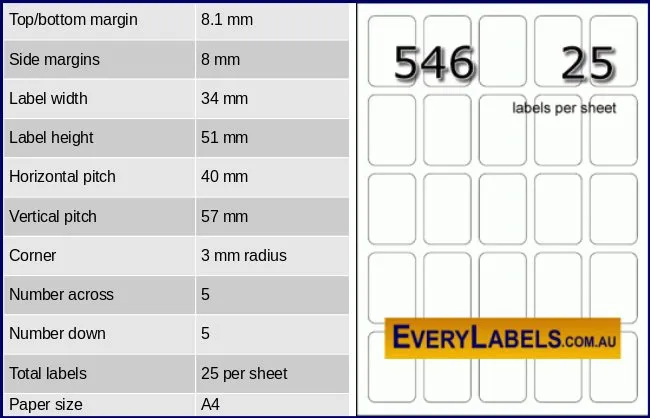 546 rectangle self adhesive blank labels