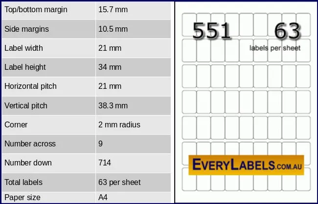 551 rectangle self adhesive blank labels