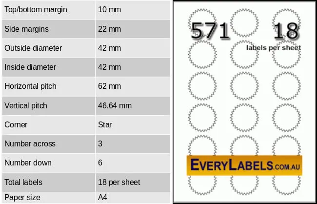 571 star self adhesive blank labels 42 x 42 0 table