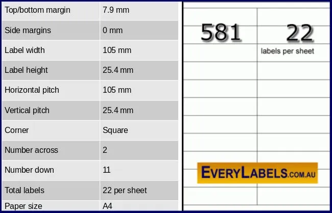 581 rectangle self adhesive blank labels