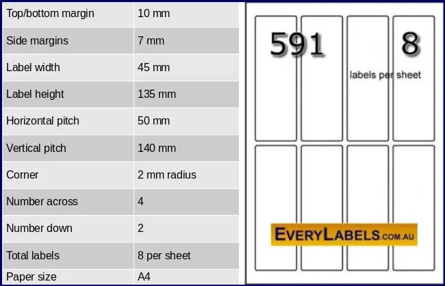 591 rectangle self adhesive blank labels