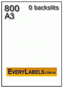 800 A3 Full Sheet Synthetic Label – 297 x 420 – 0 backslits.