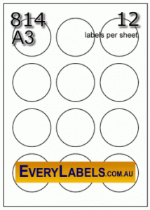 A3 - 12 labels - 814 - 90mm