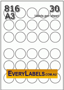 A3 - 30 labels - 816 - 53mm