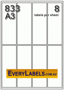 A3 - 8 labels - 833 - 69x200