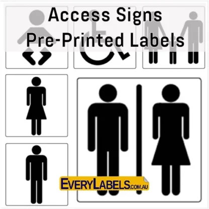 pre printed labels access signs baby change disabled families male female unisex