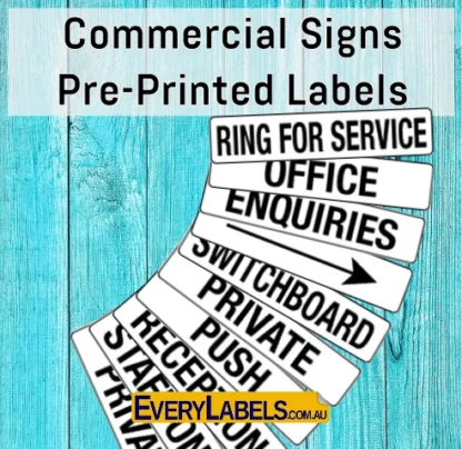 pre printed labels commercial signs