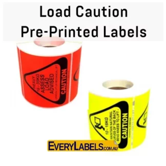 pre printed labels load caution rolls
