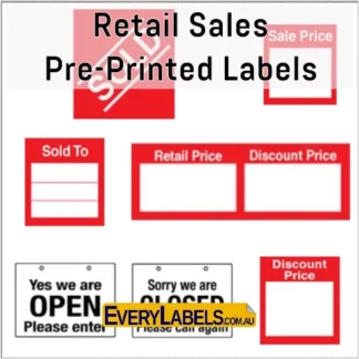 pre printed labels retail sales rolls